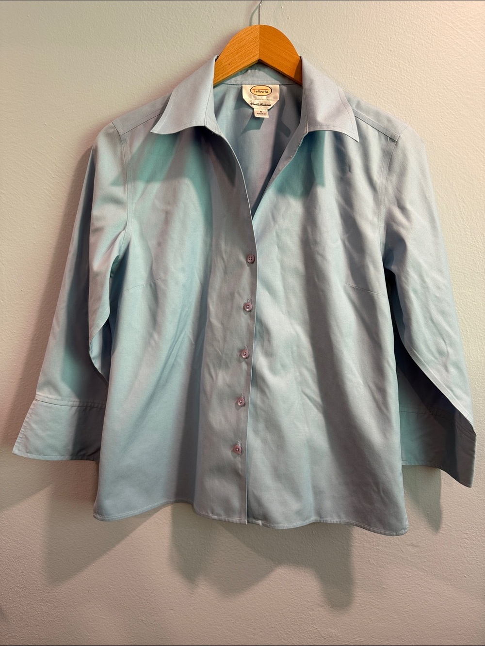 Talbots Light Blue Wrinkle-Resistant Button-Up Shirt